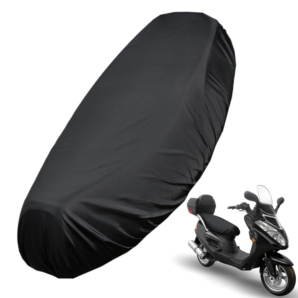 Casenly Motorrad Sitzbankbezug, Oxfordtuch Sitz Motorradbezug, Schwarz XL Wasserdichter Sitzbezüge für Motorrad, Staubkissenbezug Schutz mit Gummiband für Motorrad Roller Moped Sitzbezug von Casenly