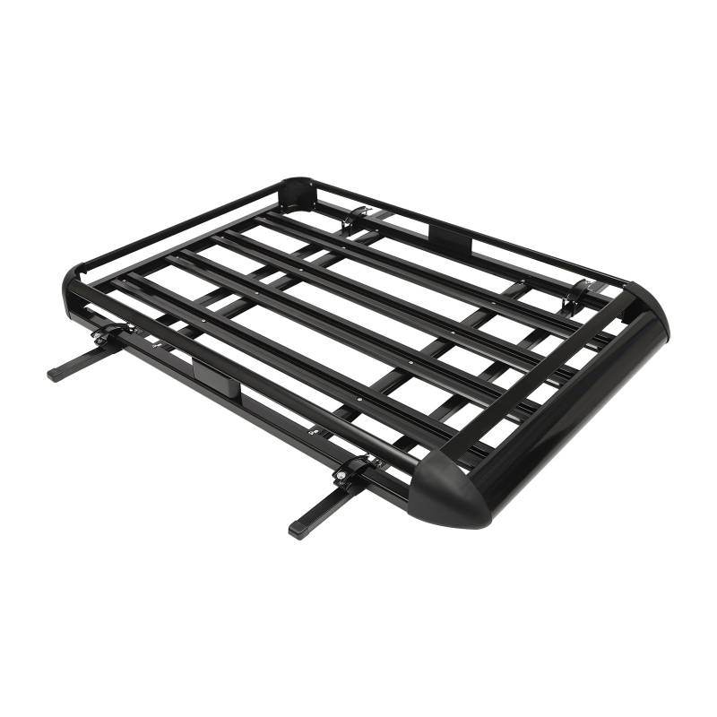 Aluminium Dachgepäckträger SUV Gepäckträger Schwarz Auto Dachkorb Aluminium Dachträger Korb Maximale Belastung 150 kg Aluminium-Gepäckkorb Dachgepäckträger Universal-Korbschienen-Gestell (140 x 100cm) von Caskunbsy