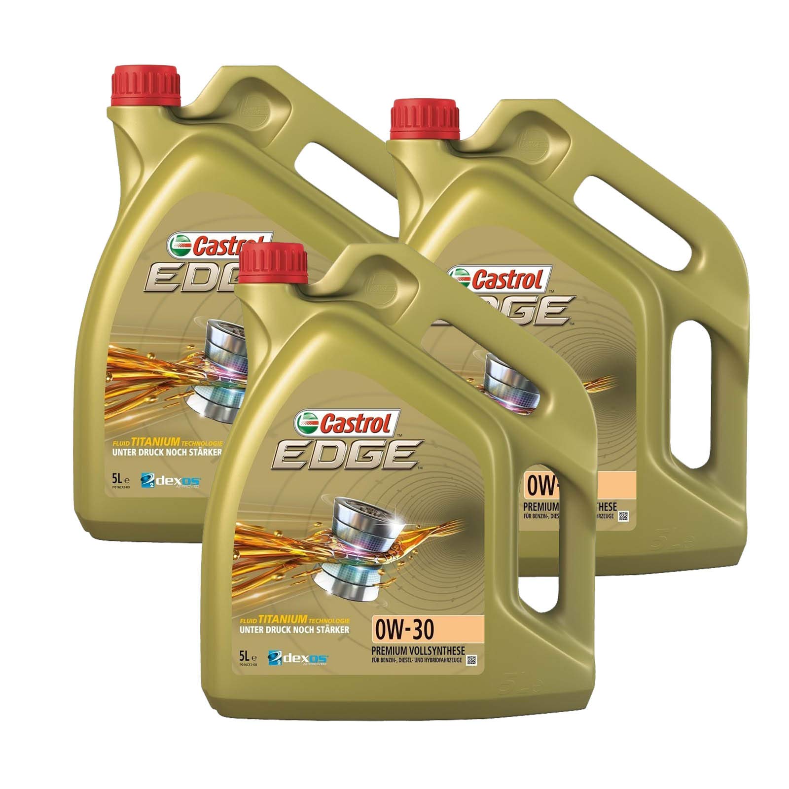 Motorenöl 0W-30 Edge Titanium FST [3x 5 L] von Castrol (SET1533DD15L) Öl Schmierung Motorenöl von Castrol Bundle