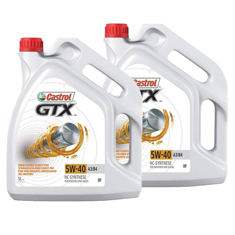 Motorenöl 5W-40 GTX A3/B4 [2x 5 L] von Castrol (SET15218F10L) Öl Schmierung Motorenöl von Castrol Bundle