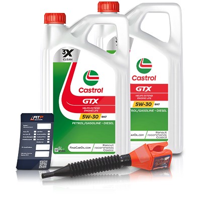 Castrol 10 L GTX 5W-30 RN17 + Ölwechsel-Anhänger + Einfülltrichter [Hersteller-Nr. 15CC30] von Castrol