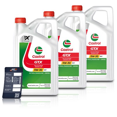 Castrol 15 L GTX 5W-30 RN17 + Ölwechsel-Anhänger [Hersteller-Nr. 15CC30] von Castrol