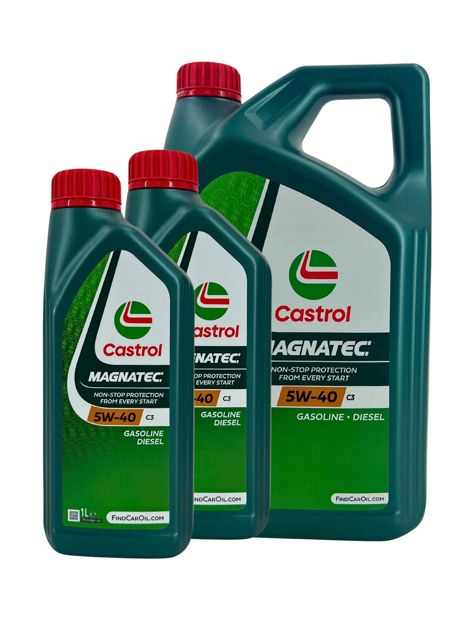 2x 1 L + 5 L = 7 Liter Castrol Magnatec 5W-40 C3 Motoröl inkl. Castrol Ölwechselanhänger von Castrol