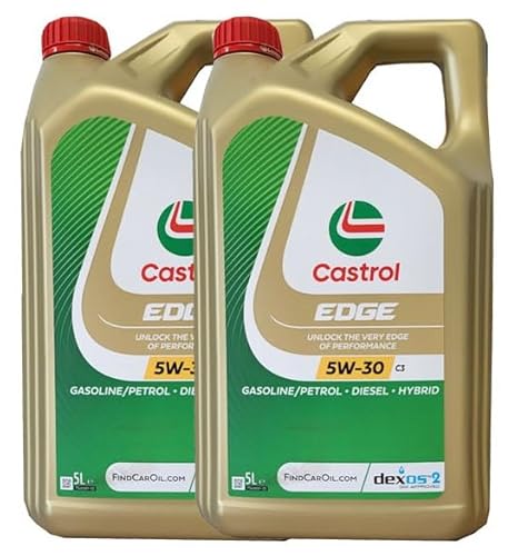 2x 5 L = 10 LITER CASTROL Edge Fluid Titanium 5W-30 C3 Motoröl inkl. Castrol Ölwechselanhänger von Castrol