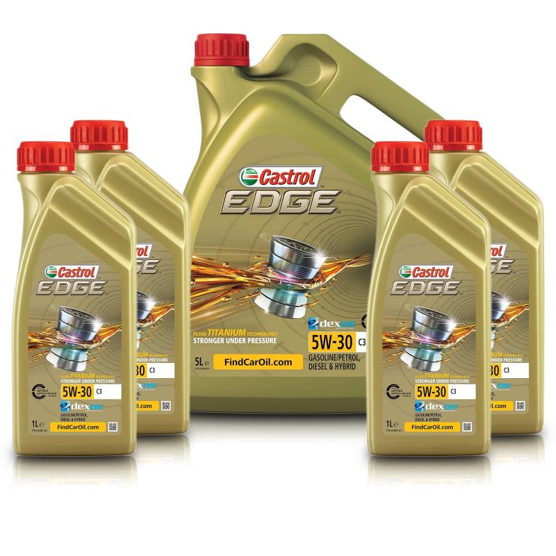 4x 1 L + 5 L = 9 Liter Castrol Edge Fluid Titanium 5W-30 C3 Motoröl von Castrol