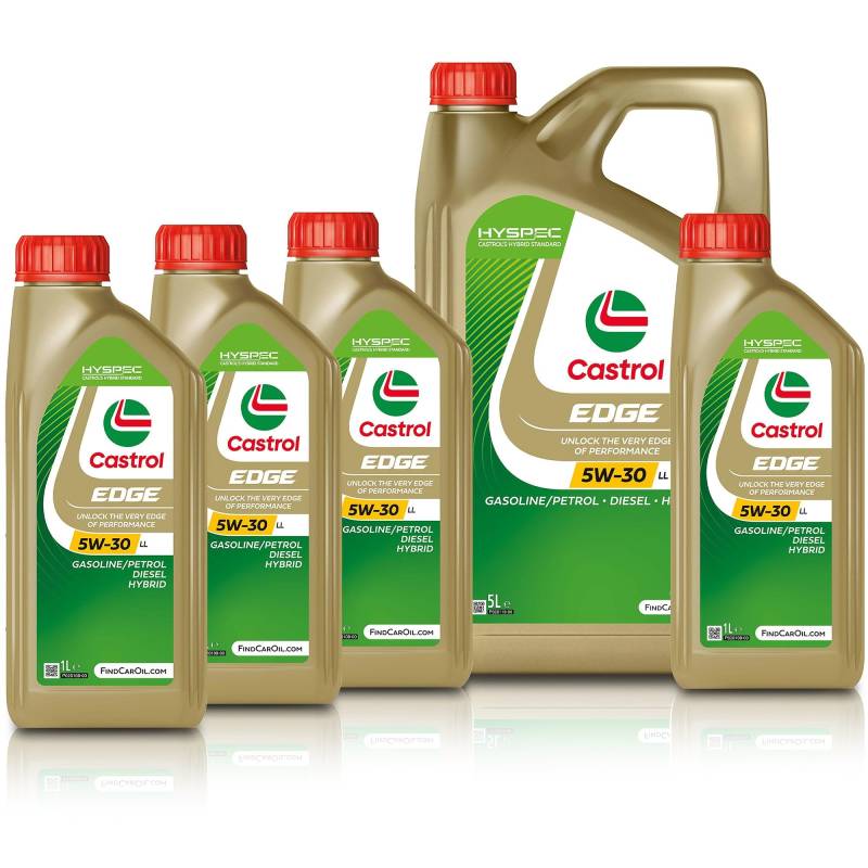 4x 1 L + 5 L = 9 Liter Castrol Edge Fluid Titanium 5W-30 LL Motoröl von Castrol