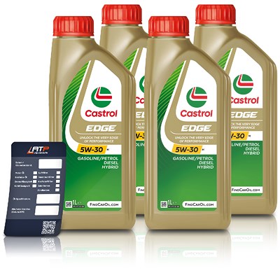 Castrol 4x 1 L EDGE 5W-30 M + Ölwechsel-Anhänger [Hersteller-Nr. 15BF68] von Castrol