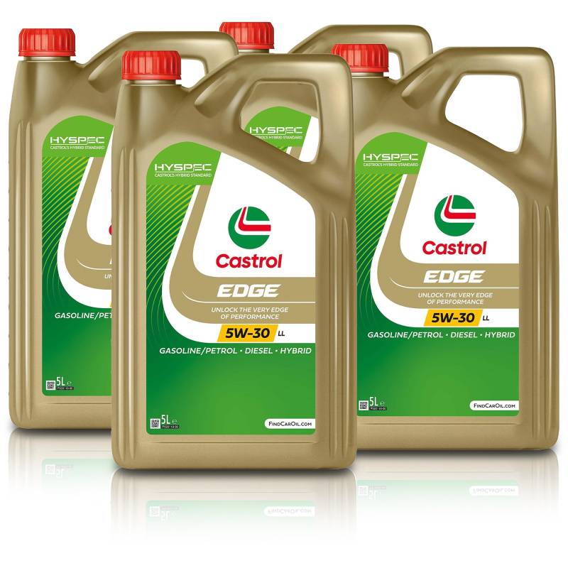 4x 5 L = 20 Liter Castrol Edge Fluid Titanium 5W-30 LL Motoröl von Castrol