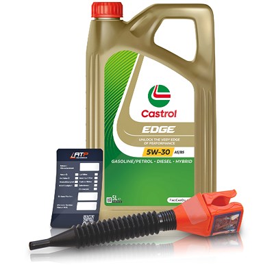 Castrol 5 L EDGE 5W-30 A5/B5 + Ölwechsel-Anhänger + Einfülltrichter [Hersteller-Nr. 15BAE8] von Castrol