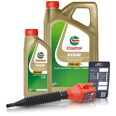 Castrol 6 L EDGE 5W-40 M + Ölwechsel-Anhänger + Einfülltrichter [Hersteller-Nr. 15D3AB] von Castrol