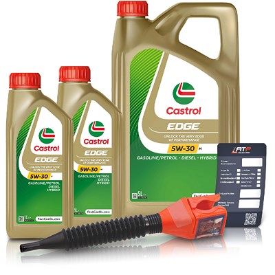 Castrol 7 L EDGE 5W-30 M + Ölwechsel-Anhänger + Einfülltrichter [Hersteller-Nr. 15BF6C] von Castrol