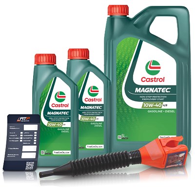 Castrol 7 L MAGNATEC 10W-40 A/B + Ölwechsel-Anhänger + Einfülltrichter [Hersteller-Nr. 15F09A] von Castrol