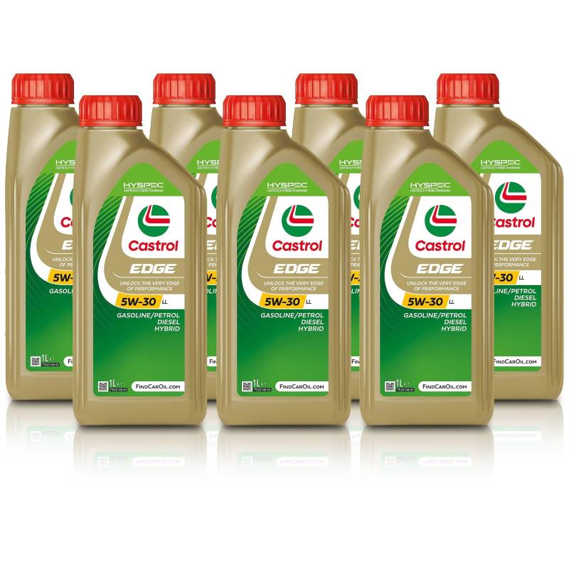 7x 1 L = 7 Liter Castrol Edge Fluid Titanium 5W-30 LL Motoröl von Castrol