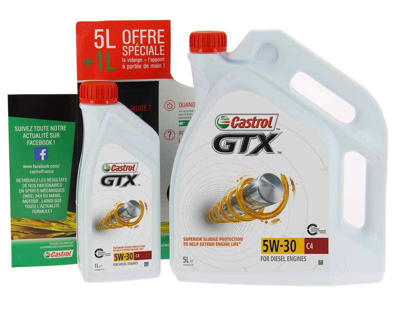 CASTROL 469124 GTX 5W-30 C4 Motoröl, 5+1L von Castrol