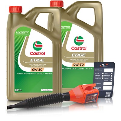 Castrol 10 L EDGE 0W-30 + Ölwechsel-Anhänger + Einfülltrichter [Hersteller-Nr. 1533DD] von Castrol