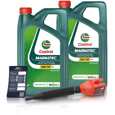 Castrol 10 L Magnatec 5W-40 DPF + Ölwechsel-Anhänger + Einfülltrichter [Hersteller-Nr. 1502BA] von Castrol