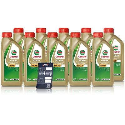 Castrol 10x 1 L EDGE 5W-40 M + Ölwechsel-Anhänger [Hersteller-Nr. 15D3AA] von Castrol