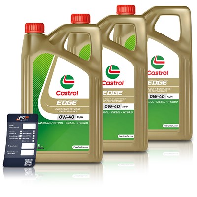 Castrol 15 L EDGE 0W-40 A3/B4 + Ölwechsel-Anhänger [Hersteller-Nr. 15337F] von Castrol