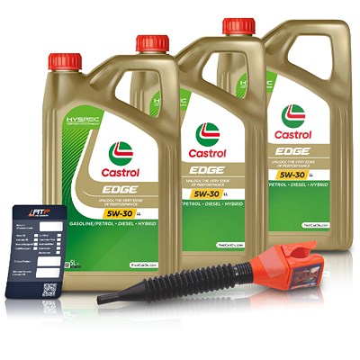 Castrol 15 L EDGE 5W-30 LL + Ölwechsel-Anhänger + Einfülltrichter [Hersteller-Nr. 15669E] von Castrol