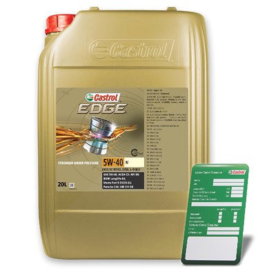 Castrol 20 L EDGE 5W-40 M + Ölwechsel-Anhänger [Hersteller-Nr. 15D3AC] von Castrol