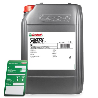 Castrol 20 L GTX 5W-30 RN17 + Ölwechsel-Anhänger [Hersteller-Nr. 15CC31] von Castrol