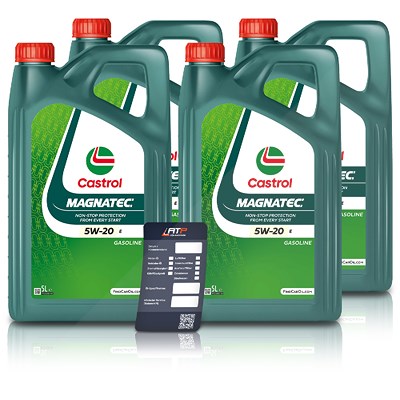 Castrol 20 L Magnatec 5W-20 E + Ölwechsel-Anhänger [Hersteller-Nr. 15CC47] von Castrol