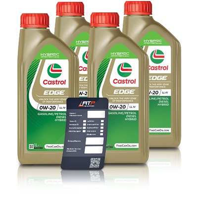 Castrol 4x 1 L EDGE 0W-20 LL IV + Ölwechsel-Anhänger [Hersteller-Nr. 15B1B2] von Castrol