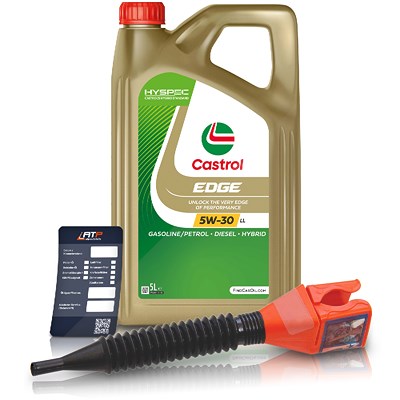 Castrol 5 L EDGE 5W-30 LL + Ölwechsel-Anhänger + Einfülltrichter [Hersteller-Nr. 15669E] von Castrol