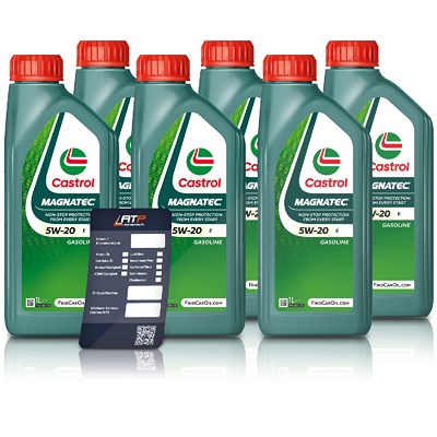 Castrol 6x 1 L Magnatec 5W-20 E + Ölwechsel-Anhänger [Hersteller-Nr. 15CC53] von Castrol