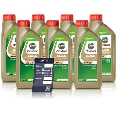 Castrol 7x 1 L EDGE 0W-30 + Ölwechsel-Anhänger [Hersteller-Nr. 1533F3] von Castrol