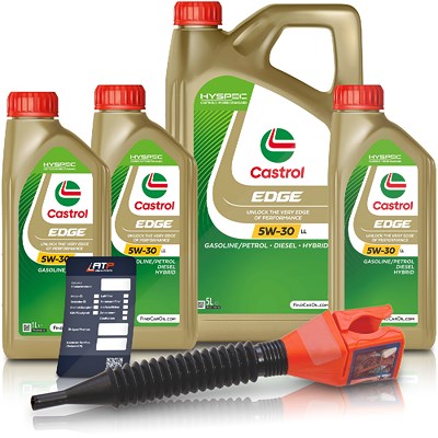 Castrol 8 L EDGE 5W-30 LL + Ölwechsel-Anhänger + Einfülltrichter [Hersteller-Nr. 15669E] von Castrol