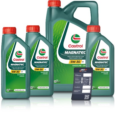 Castrol 8 L Magnatec 5W-30 C3 + Ölwechsel-Anhänger [Hersteller-Nr. 15D612] von Castrol