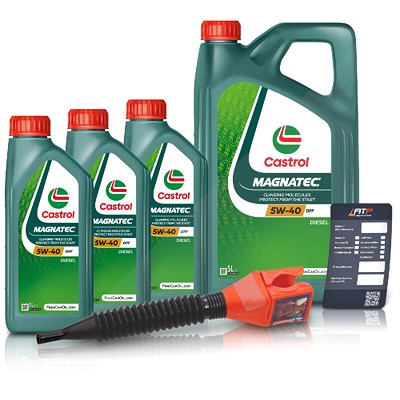 Castrol 8 L Magnatec 5W-40 DPF + Ölwechsel-Anhänger + Einfülltrichter [Hersteller-Nr. 1502BA] von Castrol