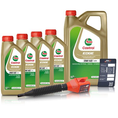 Castrol 9 L EDGE 0W-40 A3/B4 + Ölwechsel-Anhänger [Hersteller-Nr. 15337F] von Castrol