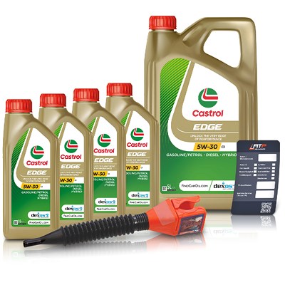 Castrol 9 L EDGE 5W-30 C3 + Ölwechsel-Anhänger + Einfülltrichter [Hersteller-Nr. 1552FD] von Castrol