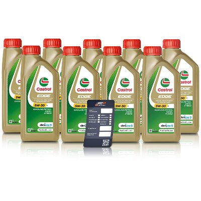 Castrol 9x 1 L EDGE 5W-30 C3 + Ölwechsel-Anhänger von Castrol