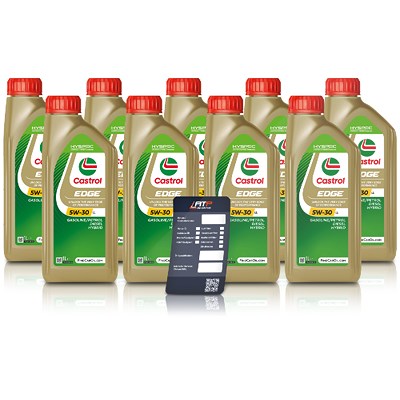 Castrol 9x 1 L EDGE 5W-30 LL + Ölwechsel-Anhänger [Hersteller-Nr. 15665F] von Castrol