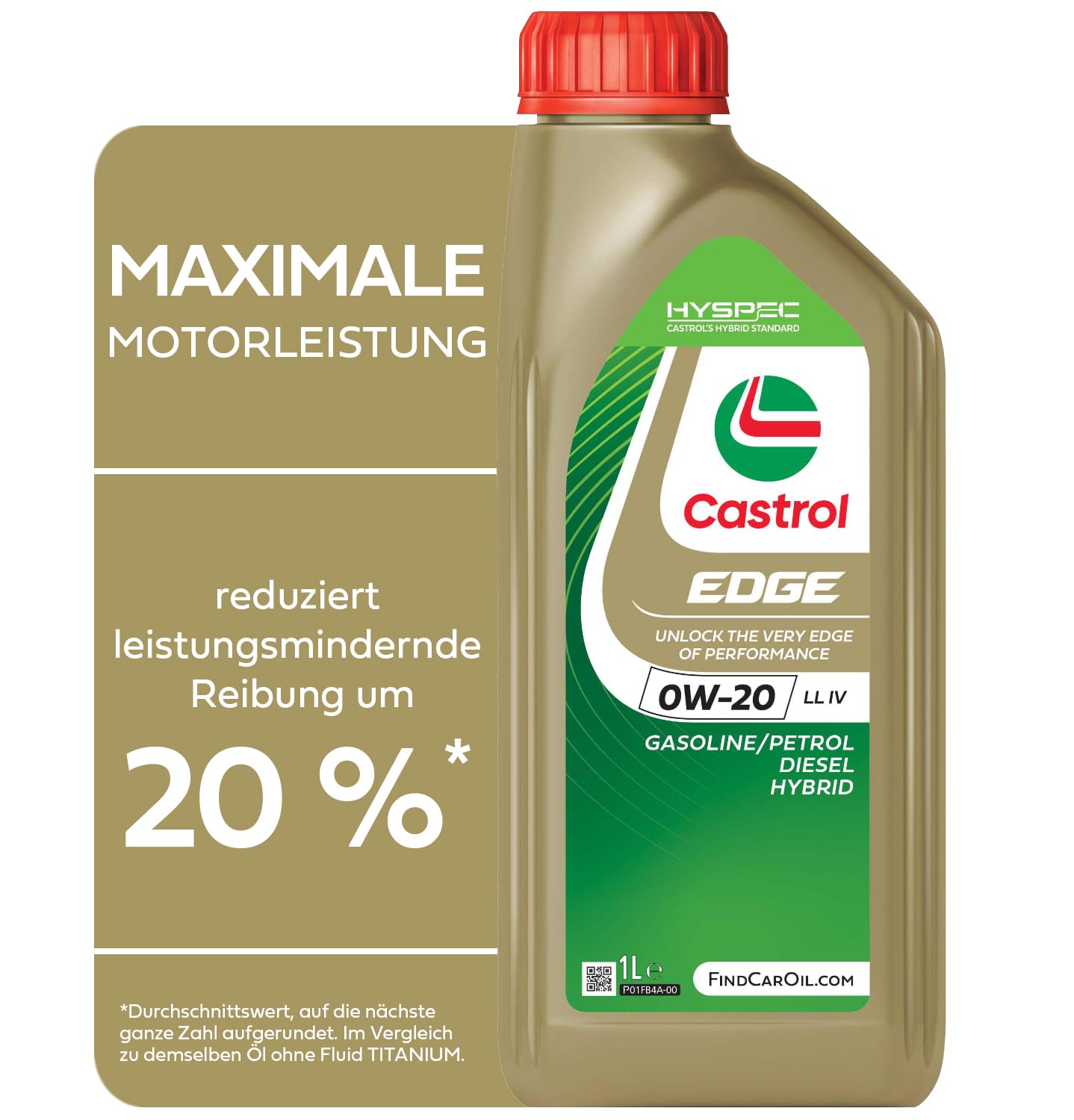 Castrol EDGE 0W-20 LL IV Motoröl, 1L, Braun von Castrol