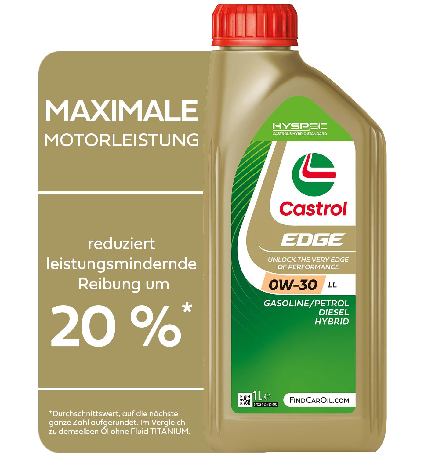 Castrol EDGE 0W-30 LL Longlife Motoröl, 1L, Gold von Castrol