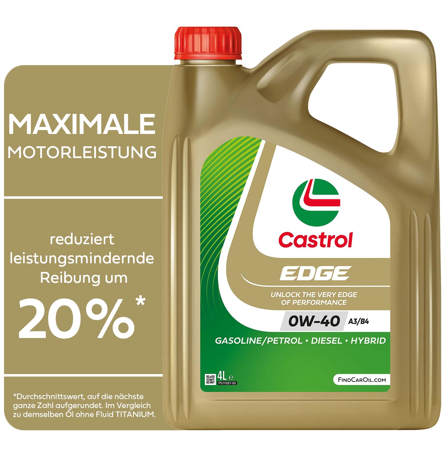 Castrol EDGE 0W-40 A3/B4 Motoröl, 4L von Castrol