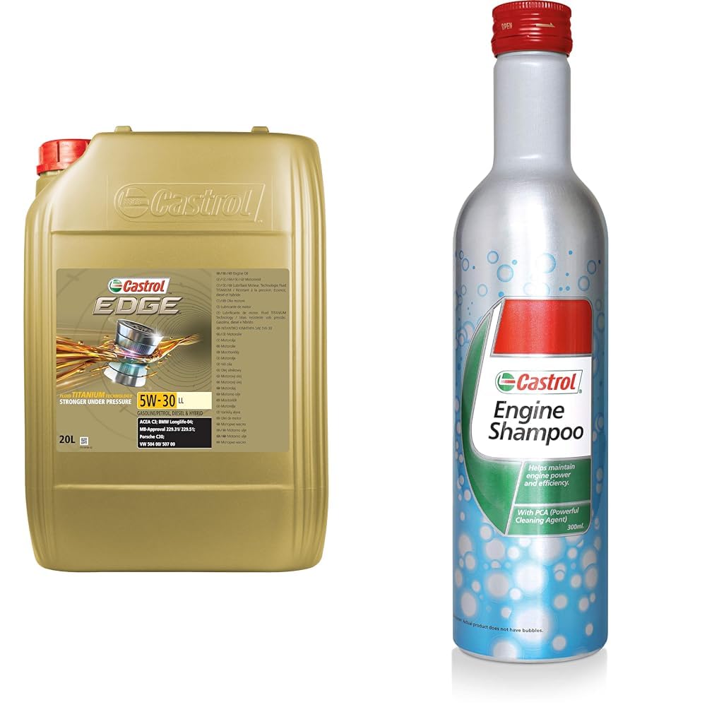 Castrol EDGE 5W-30 LL Longlife Motoröl, 20L + Engine Shampoo, 300 ml - Bundle Castrol EDGE 5W-30 LL Longlife Motoröl, 20L + Engine Shampoo, 300 ml - Bundle von Castrol