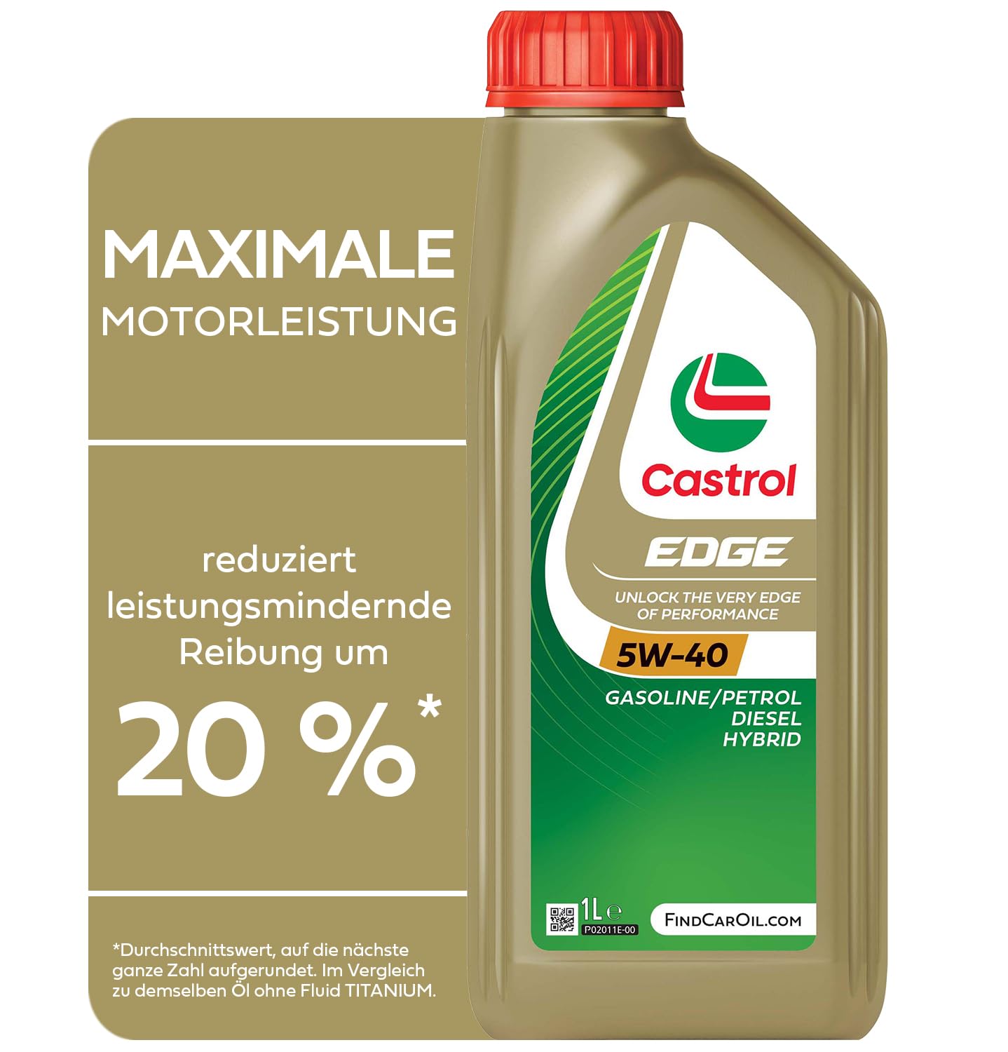 Castrol EDGE 5W-40 Motoröl, 1L, bianco von Castrol