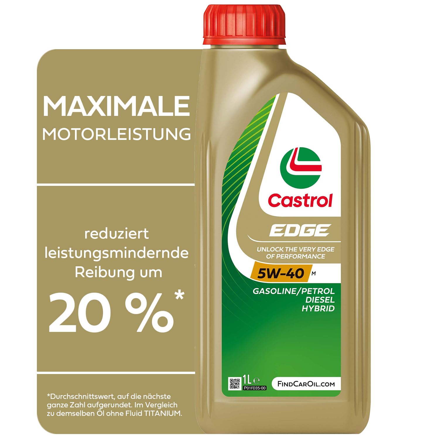 Castrol EDGE 5W-40 M Motoröl, 1L, Gold von Castrol