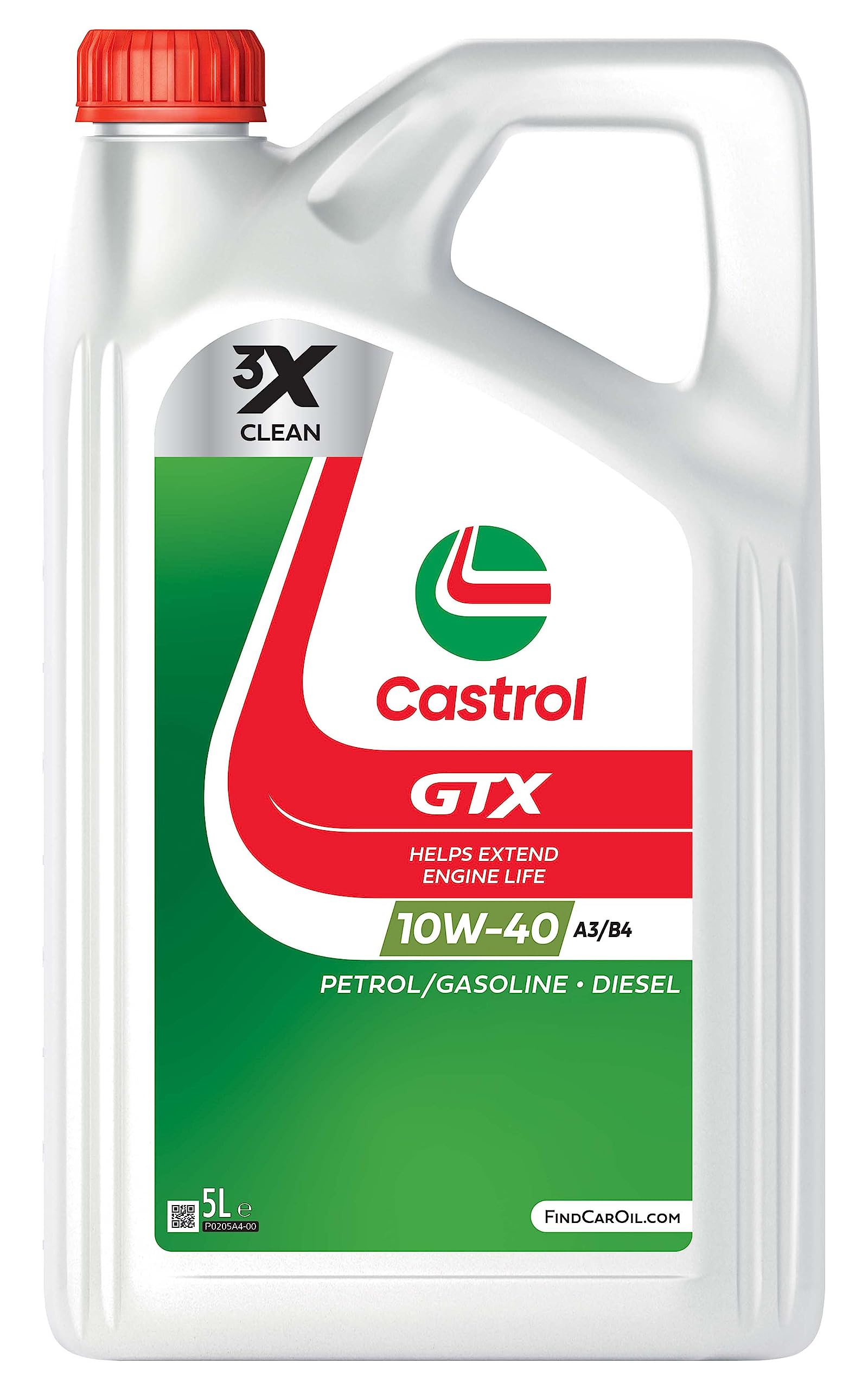 Castrol GTX 10W-40 A3/B4 Motoröl, 5L, White von Castrol