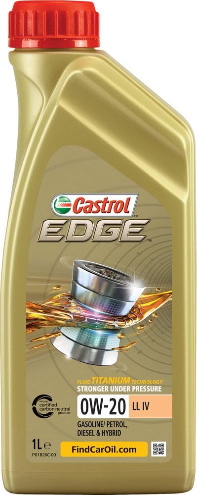 Castrol Motoröl Motorenöl Motor Motoren Öl Motor Engine Oil Diesel Benzin 0W-20 Edge Titanium Technologie FST LL IV Longlife 1L von Castrol