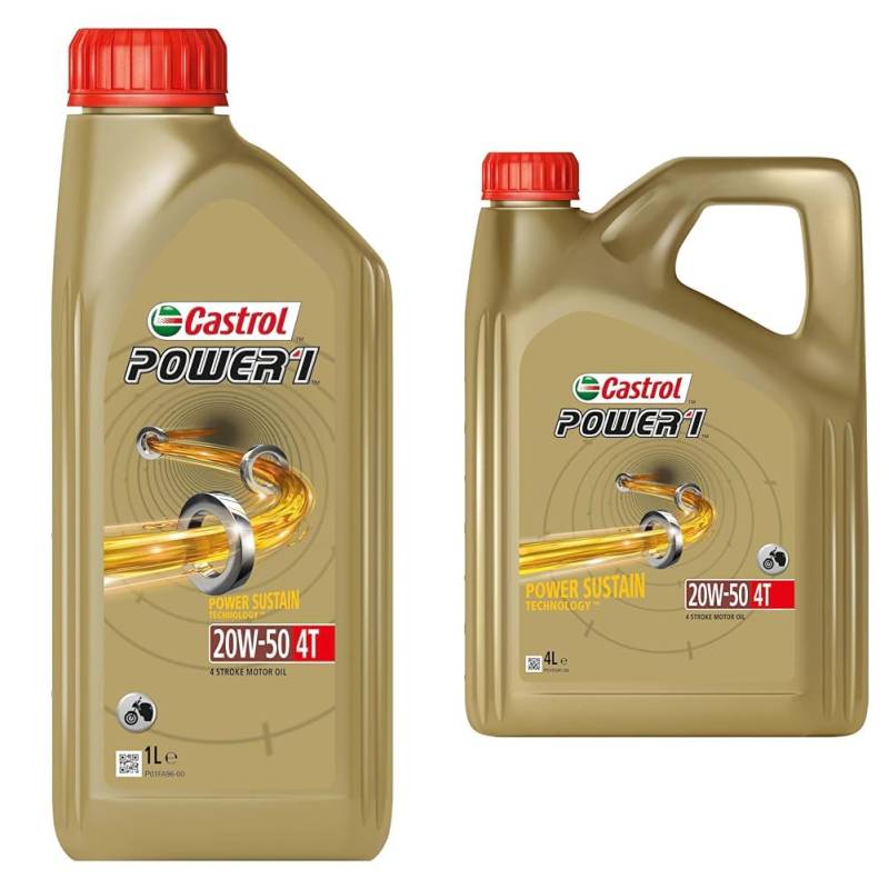 Castrol Bundle | Castrol POWER1 4T 20W-50 4-Takt Motoröl, 1L + 4L von Castrol