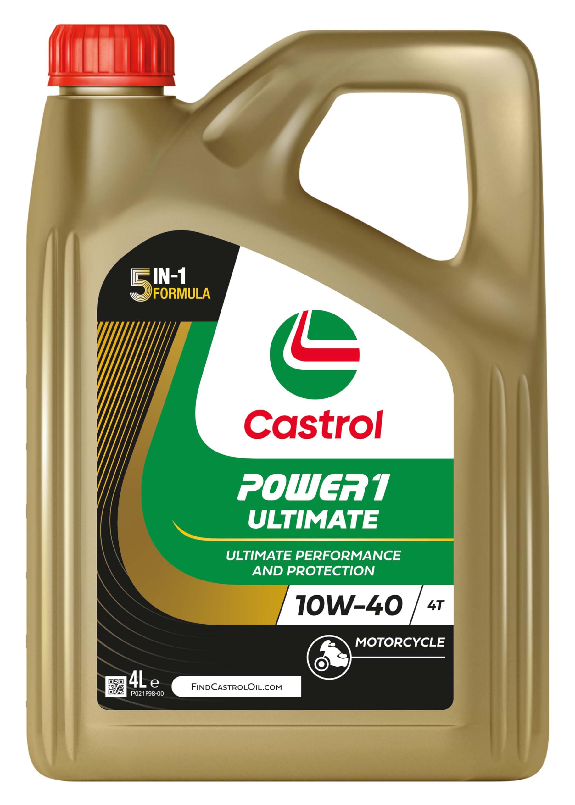 Castrol POWER1 ULTIMATE 4T 10W-40 Motoröl, 4L, Gold von Castrol