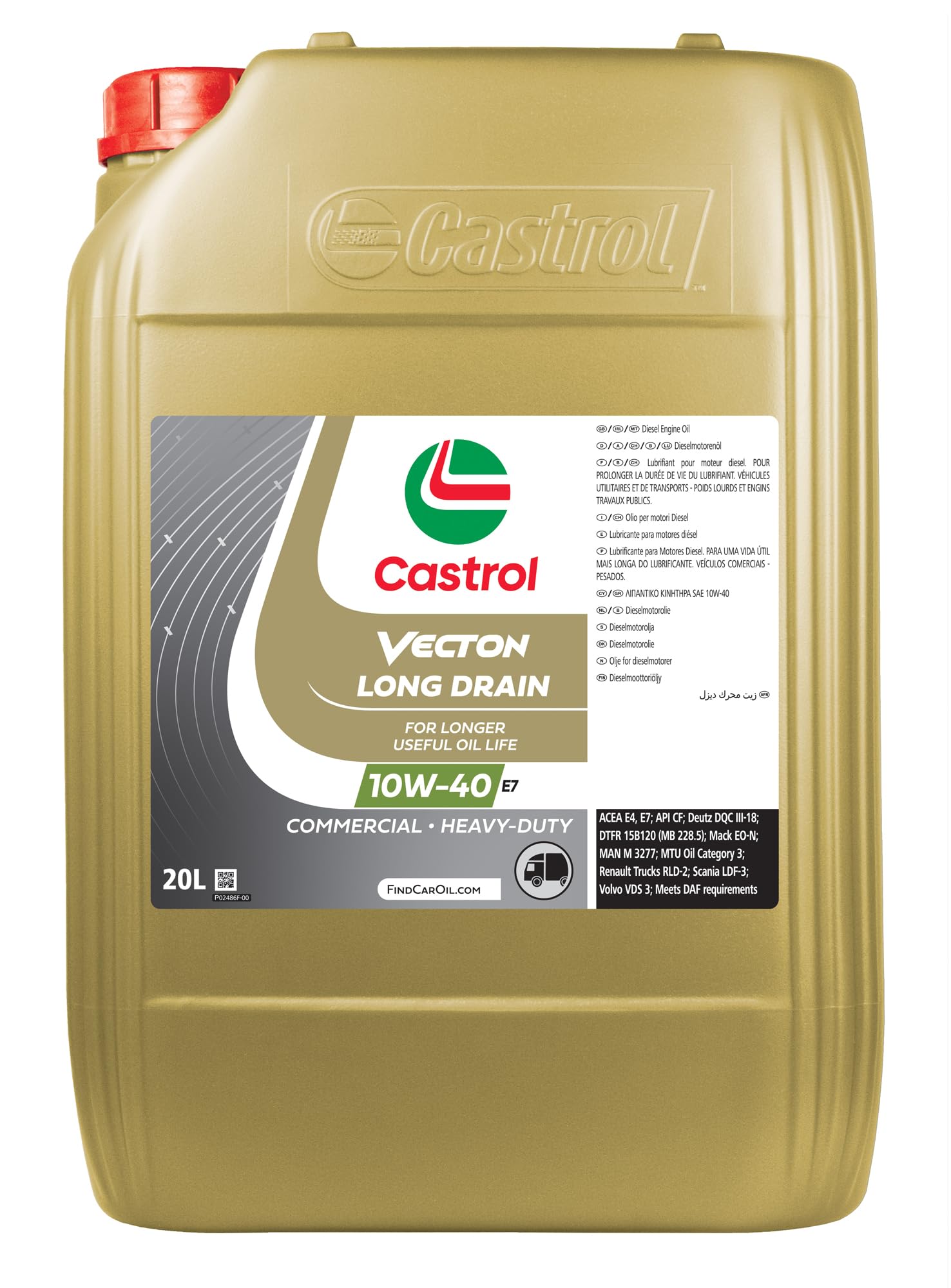 Castrol Vecton LongDrain 10W-40 E7 Motoröl, 20L von Castrol