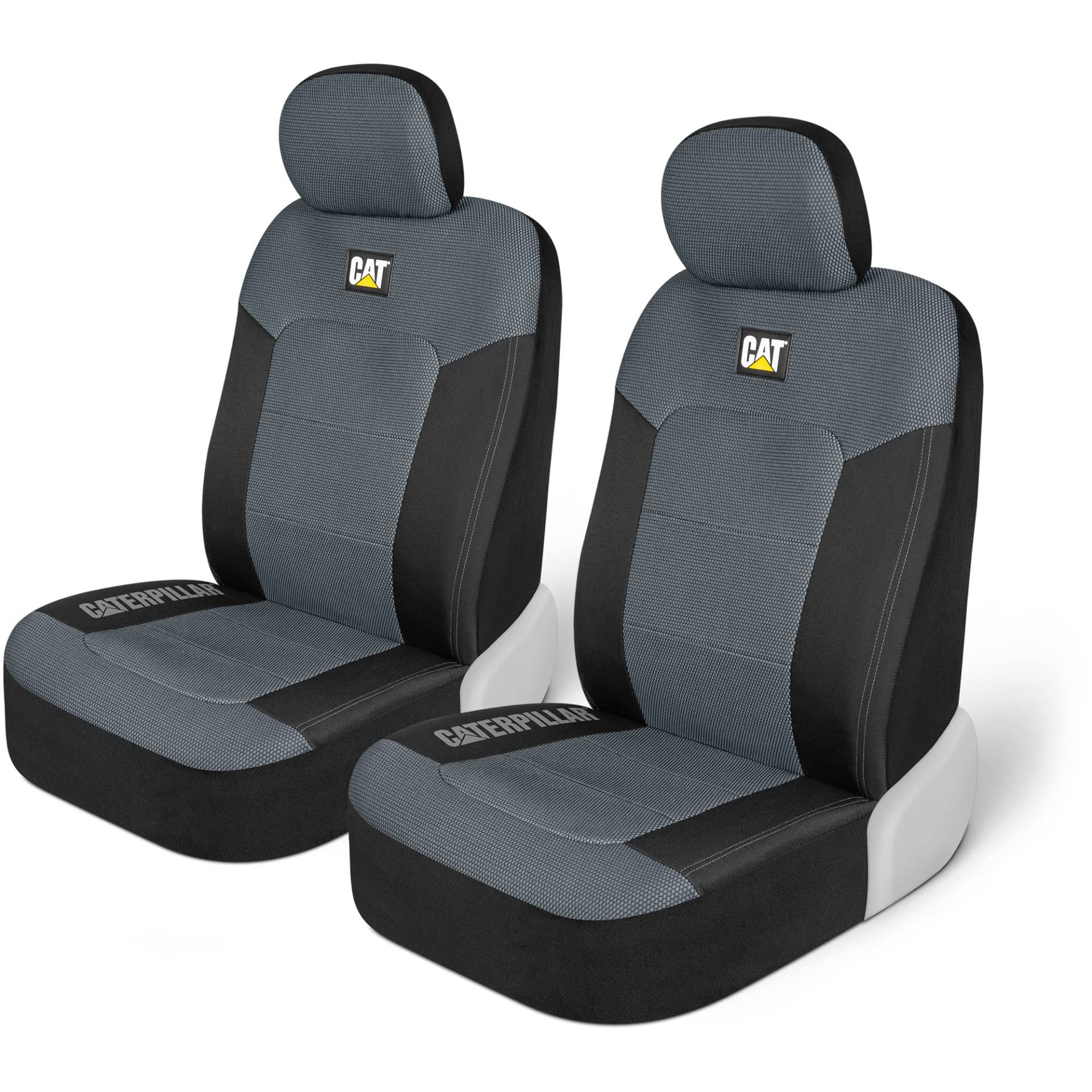 CAT® MeshFlex Autositzbezüge für Autos LKW und SUVs (2er Set) - Grau Autositzbezüge für Vordersitze LKW Sitzschoner mit bequemer Netzrücken, Auto Innenraumbezüge, 12.13 x 10.98 x 6.14 inches von Caterpillar