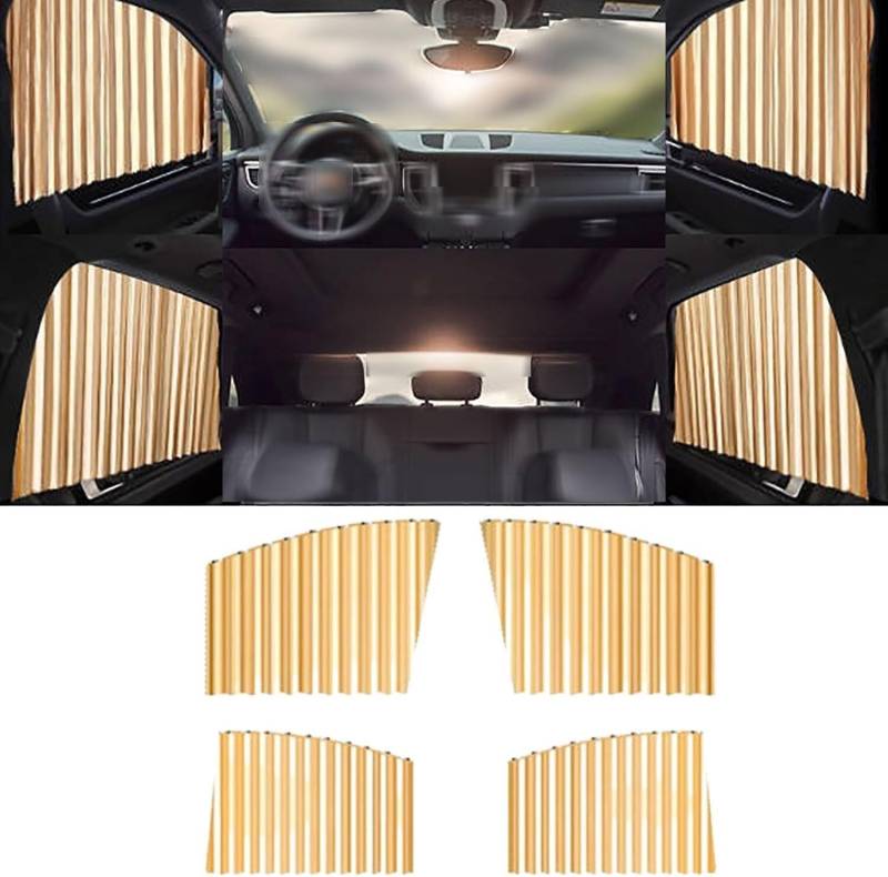 Universal Fit Magnetic Car Side Window Privacy Sunshade, Car Side Window Sun Shade, Car Sun Shade Side Window, Car Window Curtains for Car Windows (Golden) von Cautorsy